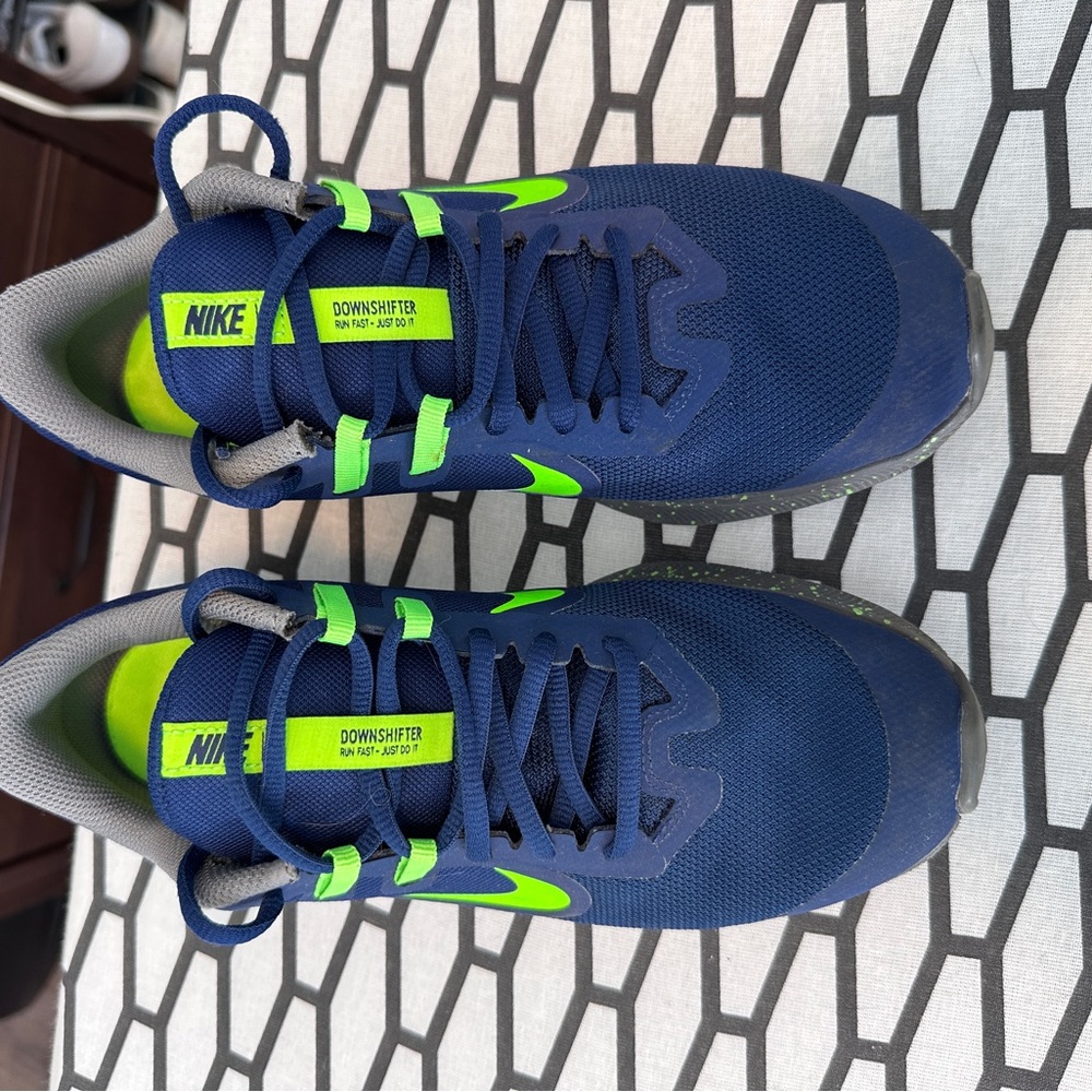 Nike Downshifter Blue and Green Sneakers